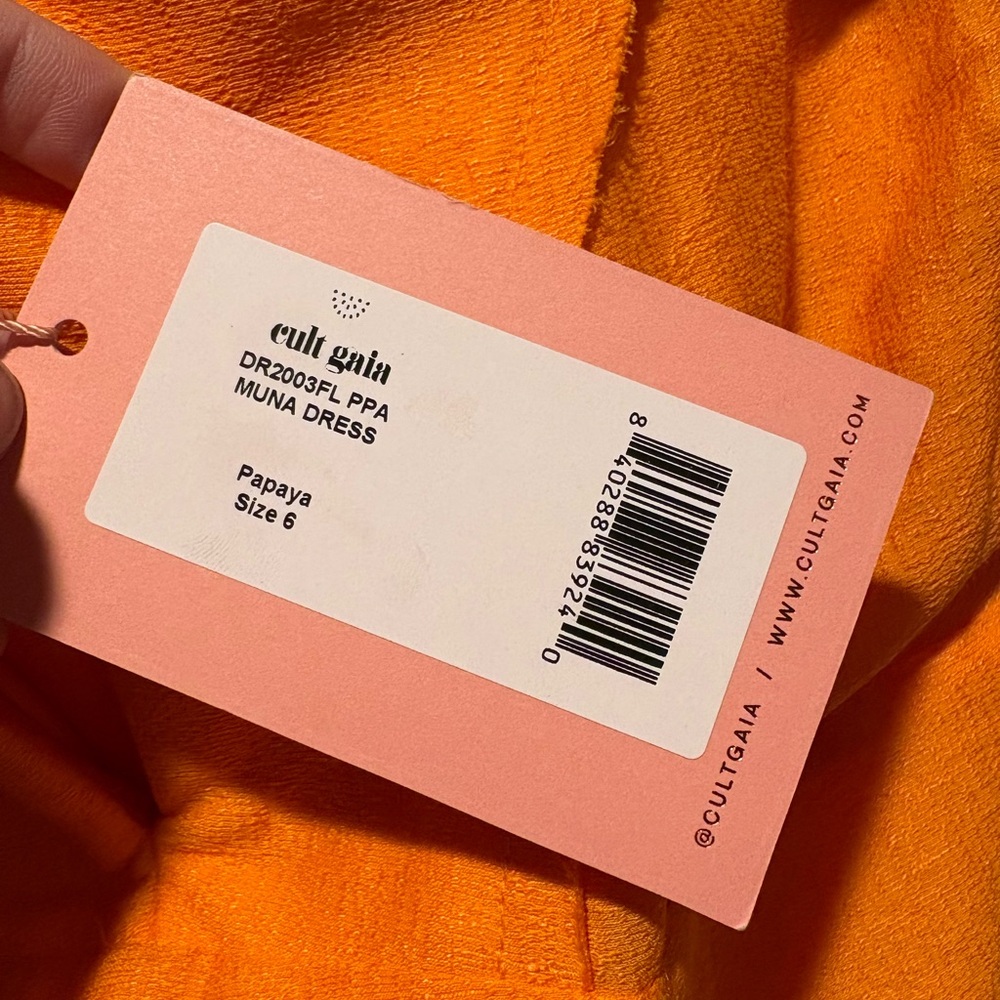 cult gaia Orange Off-Shoulder Strapless Midi Dress - Picture 4 of 4